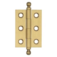 Hoxton by Frelan Solid Drawn Finial Butt Cabinet Hinge - 50 x 35 x 2.2mm - Satin Brass - Pair
