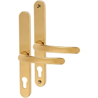 TSS uPVC Multipoint Door Handle - 215mm Bolt c/c - 70mm c/c - Polished Brass