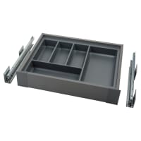 Blum MERIVOBOX BLUMOTION M Height Soft Close Drawer with Fronts & Cutlery Tray - 101 x 450 x 552mm - Orion Grey