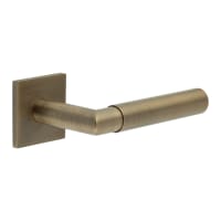 CRES by Frelan Antique Brass Sprung Fire Rated Door Handles on Square Rose - CR-102 Range