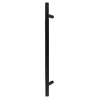 Hampstead Matt Black 23mm Knurled T-Bar Door Pull Handle - Bolt Fix - 450mm Centres