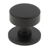 Burlington by Frelan Black Knurled Mortice Door Knob - 60mm Rose Diameter - Westbourne Range