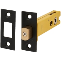 Altro 5mm Bolt Through Tubular Bathroom Deadbolt - 103mm Case - 82mm Backset - Square - Matt Black