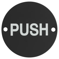Altro Push Door Sign - 75mm Diameter - Matt Black