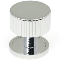From The Anvil Judd Lines Round Cabinet Knob - 32mm Diameter - Polished Chrome