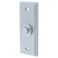 Heritage Brass by M Marcus Satin Chrome Rectangular Stepped Bell Push - 83 x 33mm