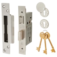 Eurospec BS3621 Bolt Through 5 Lever Sashlock - 66mm Case - 45mm Backset - Satin Stainless Steel