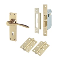 Hampstead Polished Brass 3 Lever Sashlock Door Handles Pack - Buckingham Range