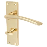 Touchpoint Polished Brass Bathroom Lock Door Handles Pack - Rimini Range