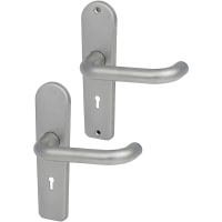 Union Satin Stainless Steel Return to Door Keyhole Lock Door Handles - 3K70 Range - 200 x 50mm