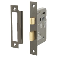 Altro Bolt Through Bathroom Lock - 63mm Case - 45mm Backset - Square - Black Nickel
