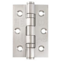 Eclipse Ball Bearing Marine Grade Butt Fire Door Hinge - 76 x 51 x 2mm - Satin Stainless - Pair