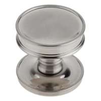 Burlington by Frelan Satin Nickel Ringed Mortice Door Knob - 65mm Rose Diameter - Berkeley Range