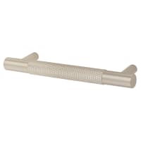 Alexander & Wilks Brunel 13mm Knurled T-Bar Cabinet Pull Handle - 96mm Centres - Satin Nickel