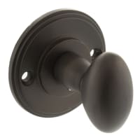 Atlantic Millhouse Brass Oval Knob Bathroom Turn and Release - 43mm Diameter - Urban Dark Bronze