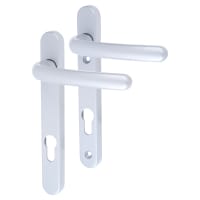 Fab & Fix Premium Satin Silver uPVC Multipoint Door Handles - 92mm c/c - Windsor Range