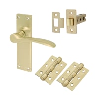 Hampstead Satin Brass Latch Door Handles Pack - Buckingham Range