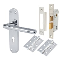 Touchpoint Polished Chrome 3 Lever Sashlock Door Handles Pack - Bologna Range
