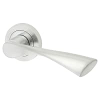 Altro Polished/Satin Chrome Door Handles on Round Rose - Knightsbridge Range