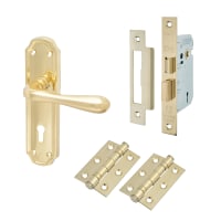 Hampstead Polished Brass 3 Lever Sashlock Door Handles Pack - Genoa Range