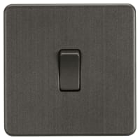 Knightsbridge 20A 1 Gang Double Pole Screwless Flat Plate Appliance Switch - Smoked Bronze