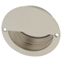 Altro Circular Flush Cabinet Pull Handle - 90mm Diameter - Polished Stainless Steel