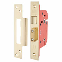 UNION 22WCS StrongBOLT Bolt Through Bathroom Lock - 68mm Case - 45mm Backset - Polished Brass