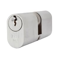 Eurospec 5 Pin 70mm Oval Double Cylinder - 35 + 35mm - Satin Chrome - Keyed to Differ