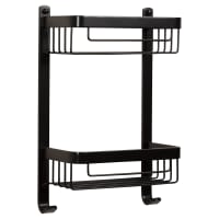 Croydex Wirework Shower Cosmetic Basket - Two Tier - 390 x 256 x 127mm - Matt Black