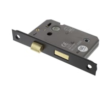 Atlantic Bolt Through Bathroom Lock - 65mm Case - 44mm Backset - Matt Black