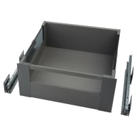 Blum MERIVOBOX BLUMOTION E Height Soft Close Drawer - Smoked Glass & Fronts - (H) 192 x (D) 450 x (W) 452mm - Grey