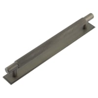 Hoxton by Frelan Taplow 18mm Knurled T-Bar Cabinet Pull Handle on Stepped Backplate - 224mm c/c - Dark Bronze