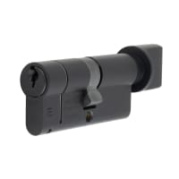 Eurospec 1 Star 6 Pin 70mm Euro Thumbturn Cylinder - 35 + 35mm - Matt Black - Keyed to Differ
