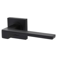 Serozzetta by Carlisle Brass Matt Black Door Handles on Square Rose - Equi Range