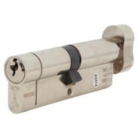TSS TS007 1 Star 6 Pin 90mm Euro Thumbturn Cylinder - 45 Turn + 45mm - Pol Chrome - Keyed To Differ