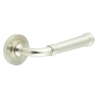 Burlington by Frelan Satin Nickel Fire Rated Door Handles on Round Rose - Highgate Range