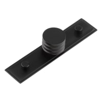 Hoxton by Frelan Sturt Grooved Round Cabinet Knob on Stepped Backplate - 30mm Diameter - Black
