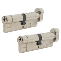 TSS TS007 1 Star 6 Pin 100mm Euro Thumbturn Cylinder - 50 Turn + 50mm - Pol Chrome - Keyed Alike