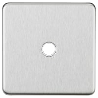 Knightsbridge 20A Screwless Flat Plate Flex Outlet Plate - Brushed Chrome