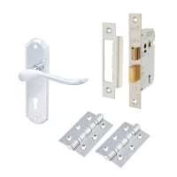 Hampstead Polished Chrome Scroll 3 Lever Sashlock Door Handles Pack - Turin Range