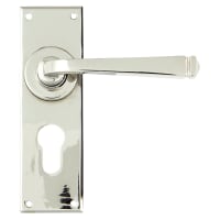 From The Anvil Polished Nickel Euro Lock Door Handles - Avon Range - 152 x 48mm