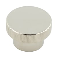 Hoxton by Frelan Thaxted Lines Round Cabinet Knob - 40mm Diameter - Polished Nickel