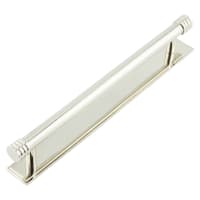 Hoxton Frelan Sturt 15mm Reeded T-Bar Cabinet Pull Handle on Stepped Backplate - 224mm c/c - Polished Nickel