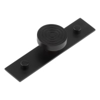 Hoxton by Frelan Murray Round Cabinet Knob on Plain Backplate - 40mm Diameter - Black
