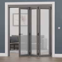 Brio Interfold 50F Bi-Folding Door Kit - 4 Door - Satin Stainless Steel