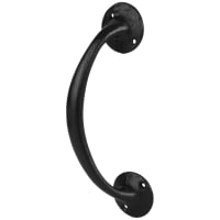 Victorian Antique Black Iron Bow Door Pull Handle - Screw Fix - 254 x 33mm