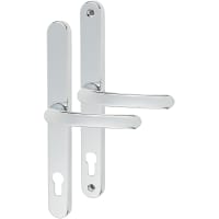 TSS uPVC Multipoint Door Handle - Long Plate - 240mm Bolt c/c - 92mm c/c - Polished Chrome