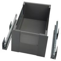 Blum MERIVOBOX BLUMOTION E Height Soft Close Drawer - Smoked Glass & Fronts - (H) 192 x (D) 450 x (W) 252mm - Grey