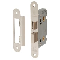 Touchpoint Contract Bolt Through Bathroom Lock - 65mm Case - 44mm Backset - Radius - Polished Nickel
