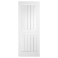 LPD Cottage 1L Clear Glazed with Frosted Lines Pre-Finished Internal Door - 1981 x 762mm - White